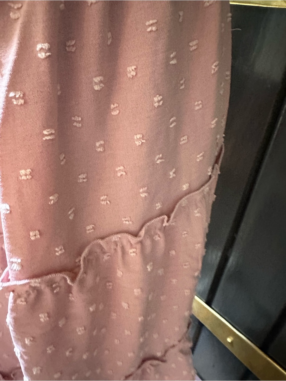 LUCKY BRAND Boho Swiss dot Blush Pink Dress NWT Size Lg Sundress - Picture 4 of 8